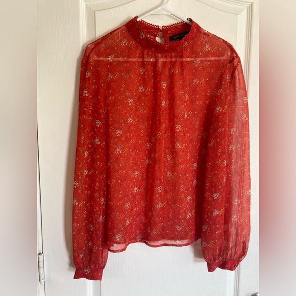French Connection red floral print blouse. US size 12, like new condition. - Picture 1 of 2